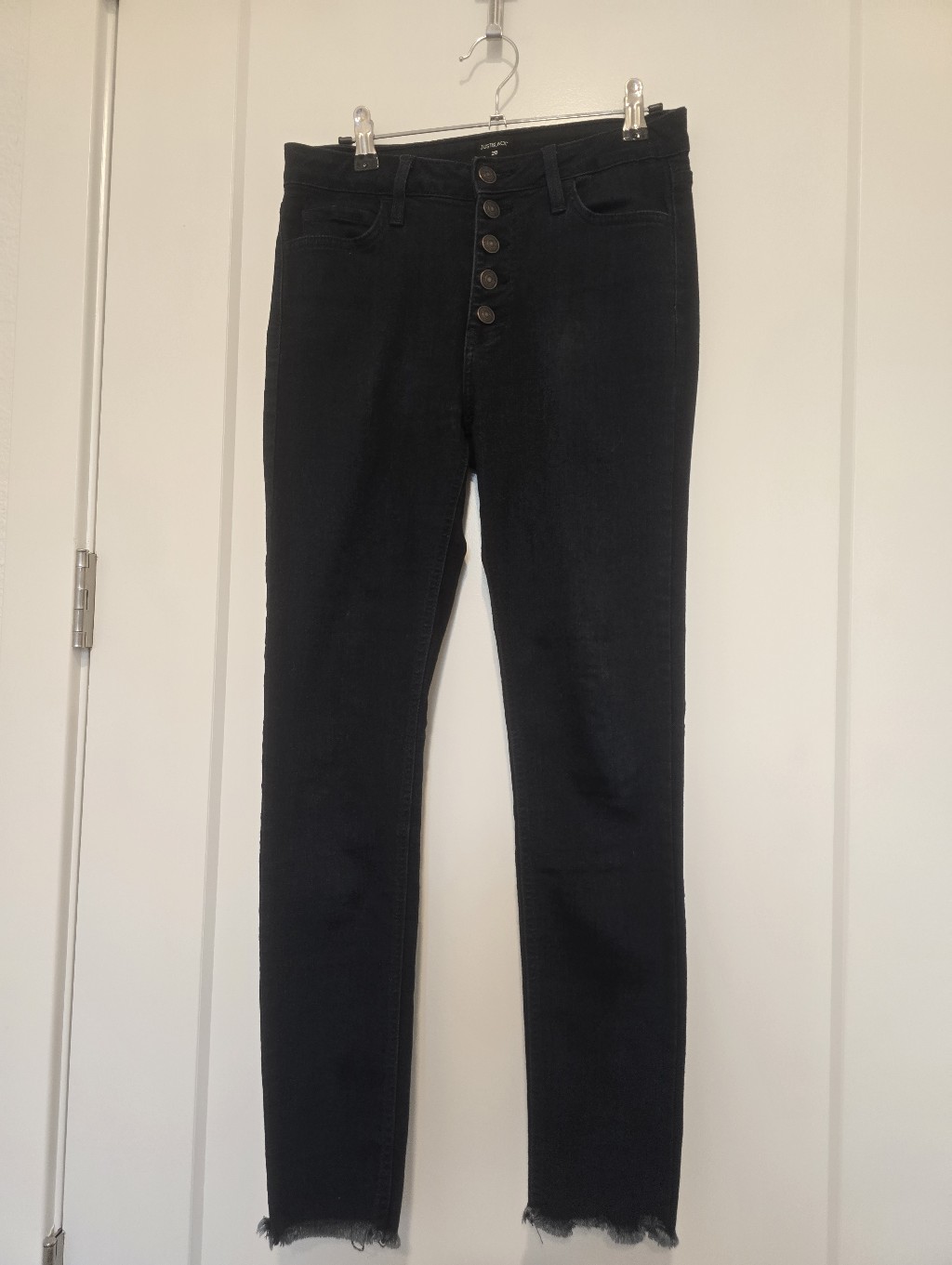 Just Black Denim Brand ButtonFly Jeans With Raw Hem Msrp 98